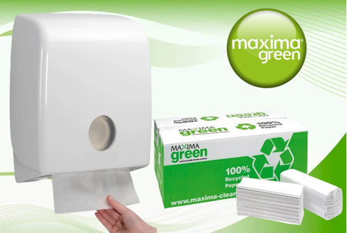 Maxima Green 2 Ply White C-Fold Hand Towels, Case of 2430 (15 x 162) (NWT642)