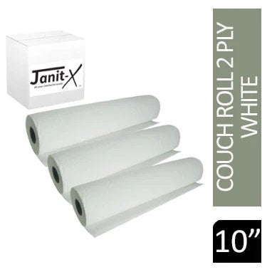 Janit-X 2 Ply White Hygiene Couch Rolls, 40m