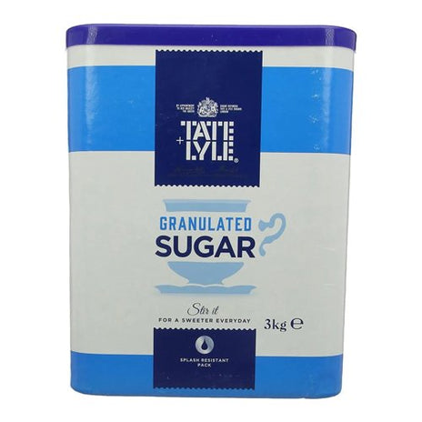 Tate and Lyle Fairtrade Granulated Cane Sugar Drum, 3kg - NWT800