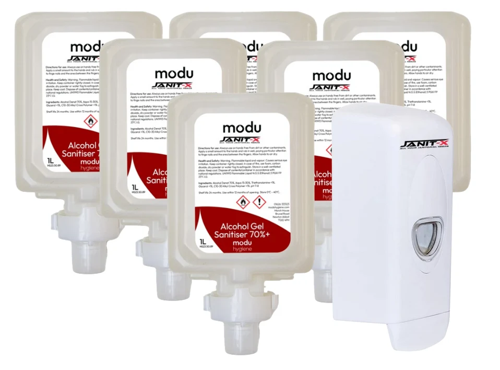 Janit-X MODU 1 Litre Soap and Sanitiser Cartridges Alcohol Sanitiser Gel 70%+