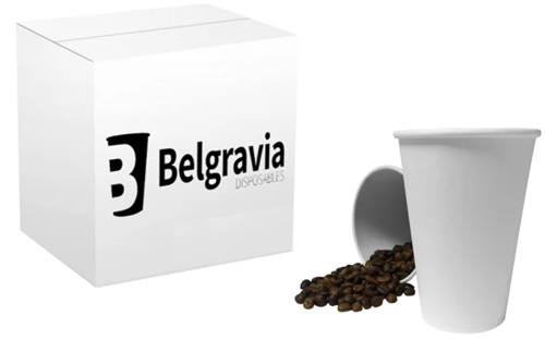 Belgravia 12oz White Paper Hot Cups, Pack of 50 - NWT918