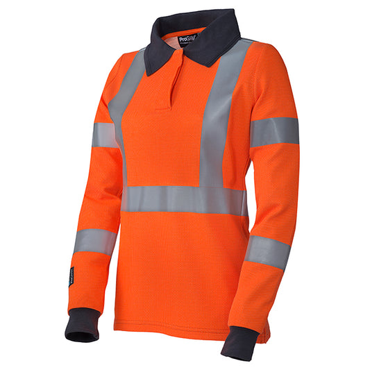 ProGARM 5292 Ladies Hi-Vis Orange Arc Flash Polo Shirt