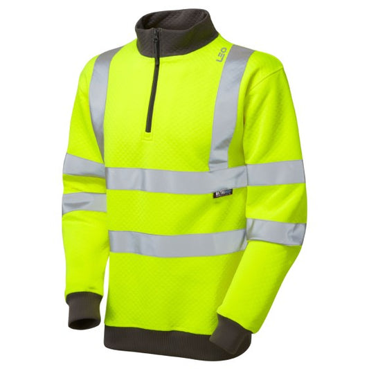 Leo Brynsworthy SS01 EcoViz 1/4 Zip Sweatshirt - ISO 20471 Class 3