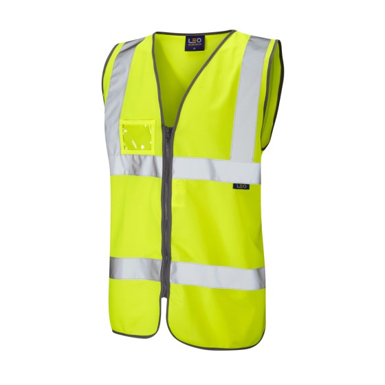 Leo Rumsam W02 EcoViz Zipped Waistcoat with ID Pocket - ISO 20471 Class 2