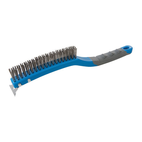 Silverline Stainless Steel Wire Brush With Scraper