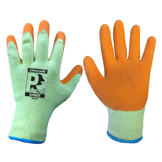 Pred Amber Latex Palm Coated Grip Glove Yel/Ora