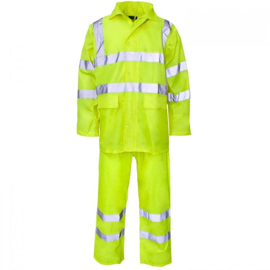 St Polyester-Pvc Hi Vis 2-Piece Rainsuit  *Wsl*