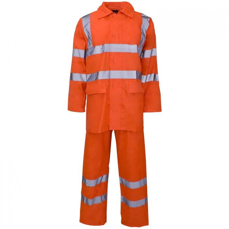 St Polyester-Pvc Hi Vis 2-Piece Rainsuit  *Wsl*