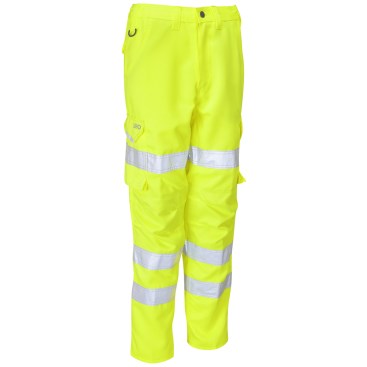 Leo Pennymoor CL01 EcoViz Womens Poly/Cotton Cargo Trouser Hi-Vis Yellow - ISO 20471 Class 2