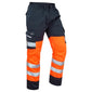 Leo Bideford CT01 EcoViz Poly/Cotton Cargo Trouser Hi-Vis Orange/Navy - ISO 20471 Class 1