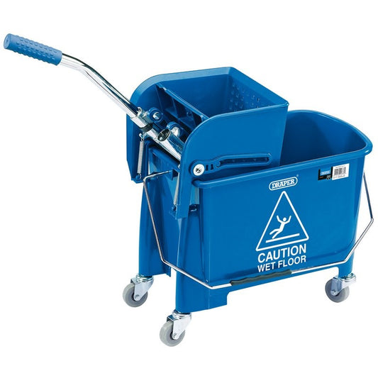 Draper Kentucky Mop Bucket & Wringer 4 Wheel Blue