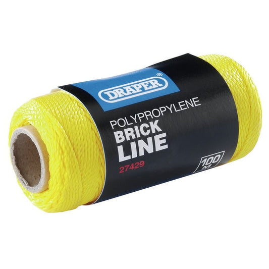 Draper Polypropylene Brick Line 100M Yellow