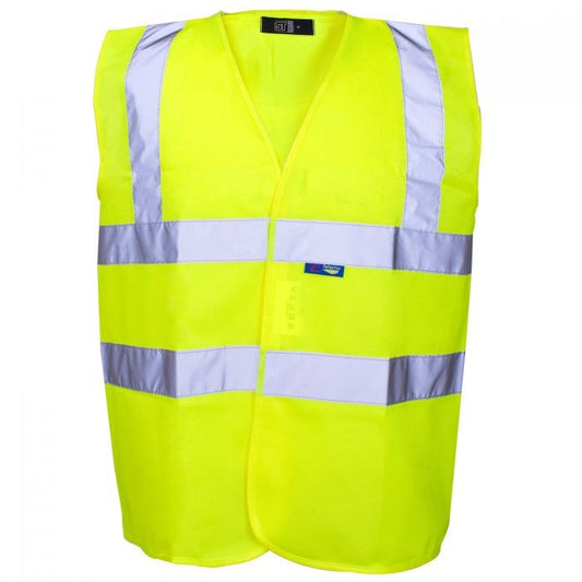 Supertouch Hi-Vis Yellow Binding Velcro Vest