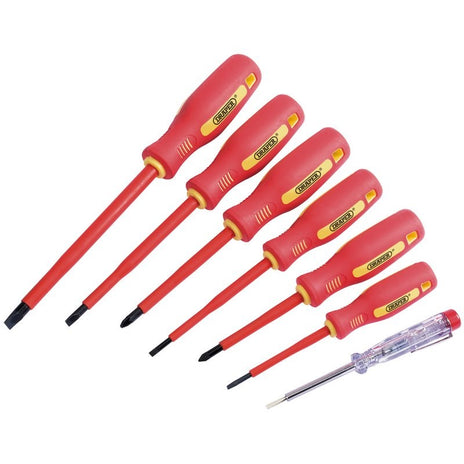 Draper Fully Insulated Screwdriver Set With Mains Tester (7 Piece)