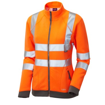 Leo Hollicombe SSL03 EcoViz Womens Zipped Sweatshirt - ISO 20471 Class 2