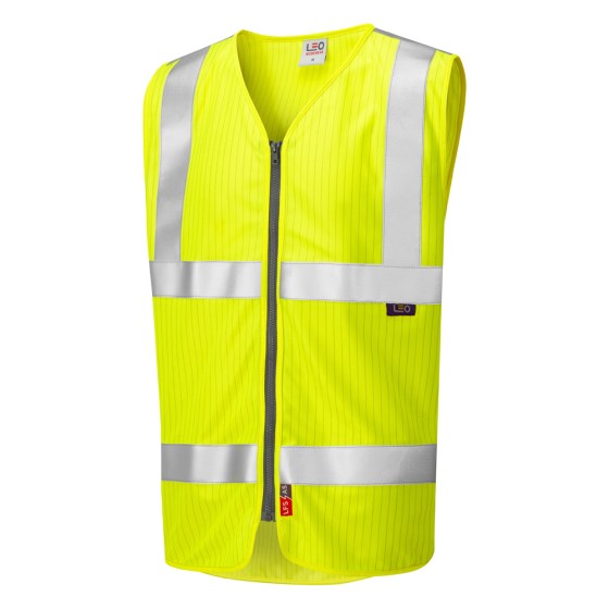 Leo Jacobstowe W25 EcoViz LFS/AS Zip Waistcoat (EN 14116 & EN 11 - ISO 20471 Class 2