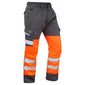 Leo Bideford CT01 EcoViz Poly/Cotton Cargo Trouser Hi-Vis Orange/Grey - ISO 20471 Class 1