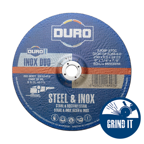 Duro Standard Dc Grinding Disc - Steel & Inox