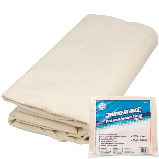 Premium Coated 100% Cotton Dust Sheet 3.6 x 2.7M (12' x 9')