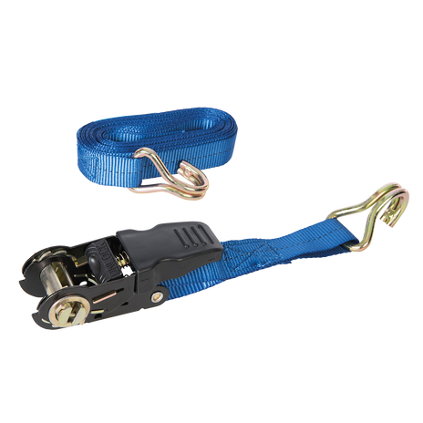 Silverline Rubber-Handled Ratchet Tie Down Strap J-Hook