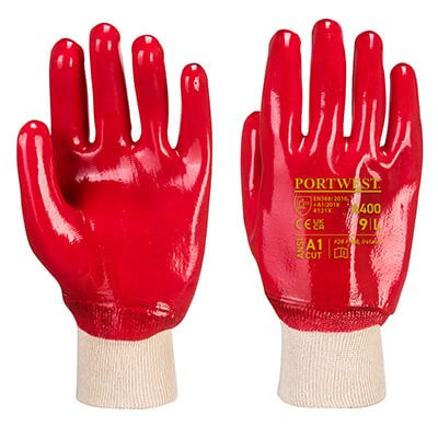 Portwest Pvc Fully Coated Knitwrist Glove