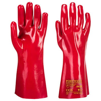 Portwest Pvc Gauntlet 35cm Red - XL-10.5