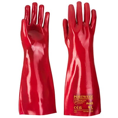 Portwest Pvc Gauntlet 45cm Red - XL-10.5