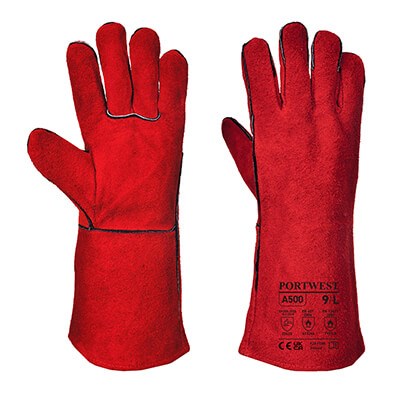 A500 Welders Gauntlet Red One Size