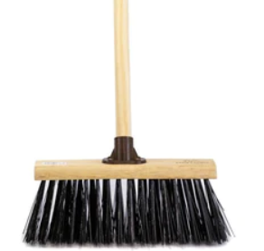 Broom Pvc Bristle Black 13" C/W Handle