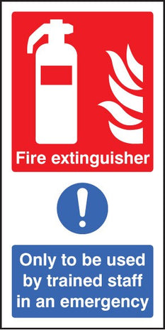 Fire Extinguisher Only To Be Used By Trained Staff In Emergency