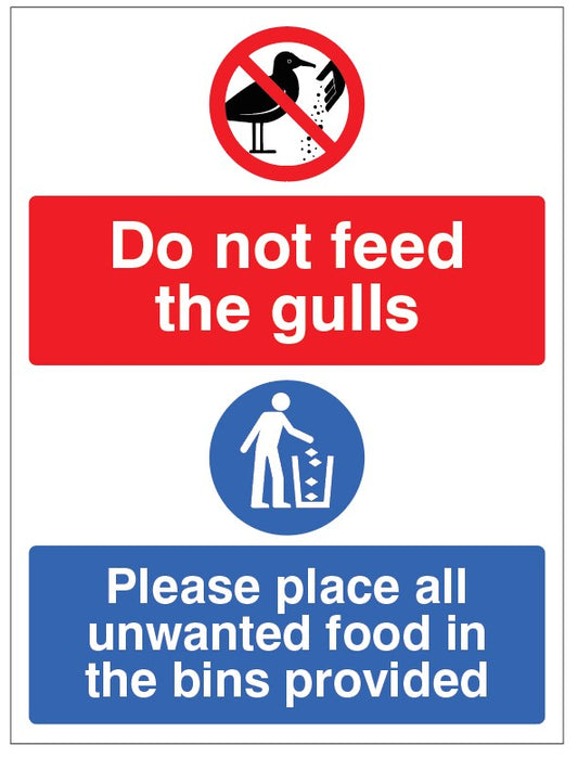 Do Not Feed The Gulls Place All Unwanted Food In The Bins Provided