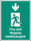 Fire Exit Arrow Down (English/Polish)