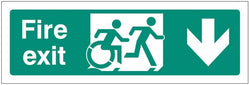 Disabled Fire Exit Arrow Down - Inclusive Design