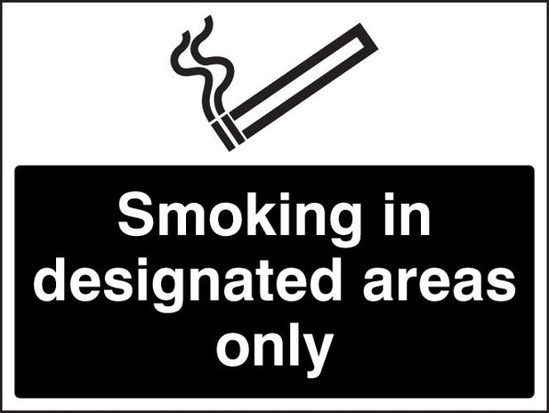 Smoking In Designated Areas Only (White/Black)