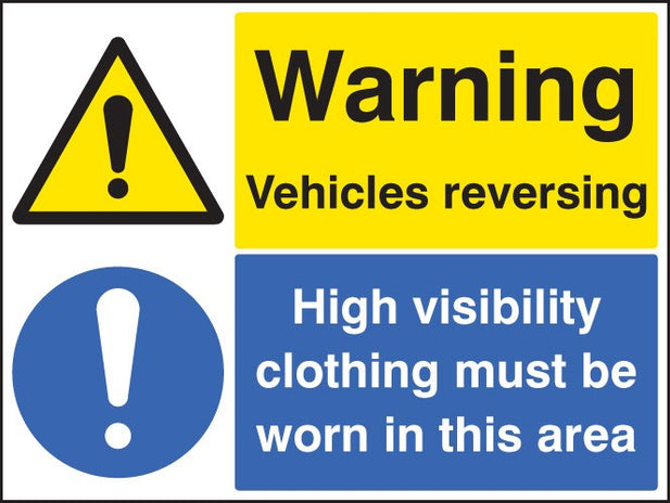 Warning Vehicles Reversing High Vis Clothing Must Be Worn