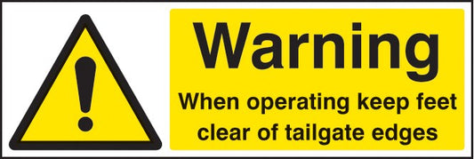 Warning When Operating Keep Feet Clear Of Tailgate Edges