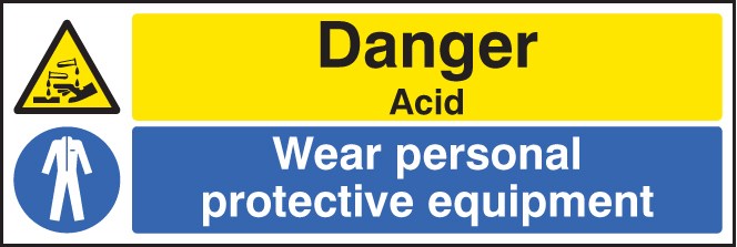 Danger Acid Wear Ppe