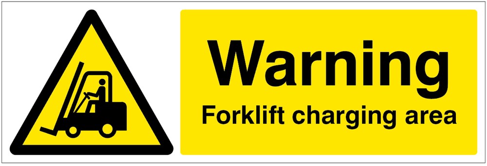 Waning Forklift Charging Area