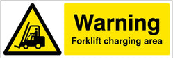 Waning Forklift Charging Area