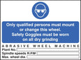 Abrasive Wheel Machine Goggles Must Be Worn