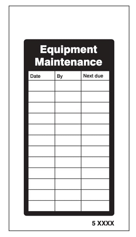 Equipment Maintenance Record Tags  (Pack Of 10) 80x150mm With Cable Ties