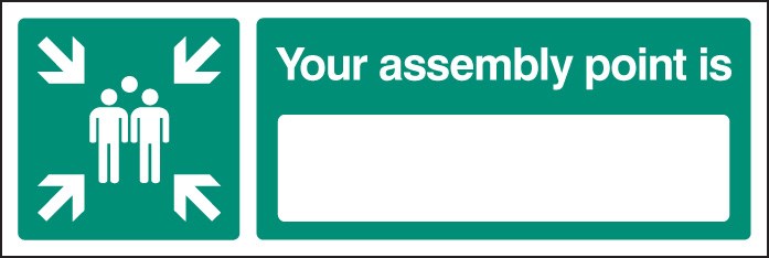 Your Assembly Point Is 150x50mm Rigid Plastic