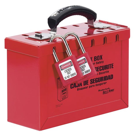 Portable Group Lockout Box, Red