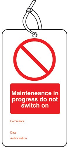 Maintenance In Progress Double Sided Safety Tags (Pack Of 10)