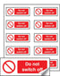 Do Not Switch Off Sheet Of 10 Labels 40x18mm