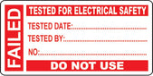 250 Pat Test Write On Labels - Failed 50x25mm