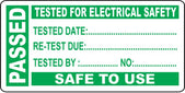 250 Pat Test Write On Labels - Passed 50x25mm