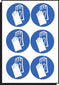 Hand Protection Symbol 50mm Dia - Sheet Of 6