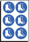 Safety Boots Symbol 100mm Dia - Sheet Of 6