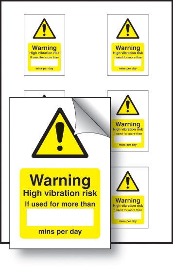 High Vibration Risk If Used Minutes/Per Day - Sheet Of 6